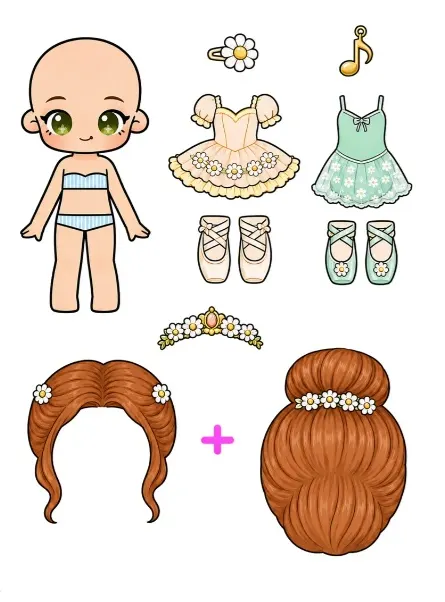 Boneca de papel com roupinhas