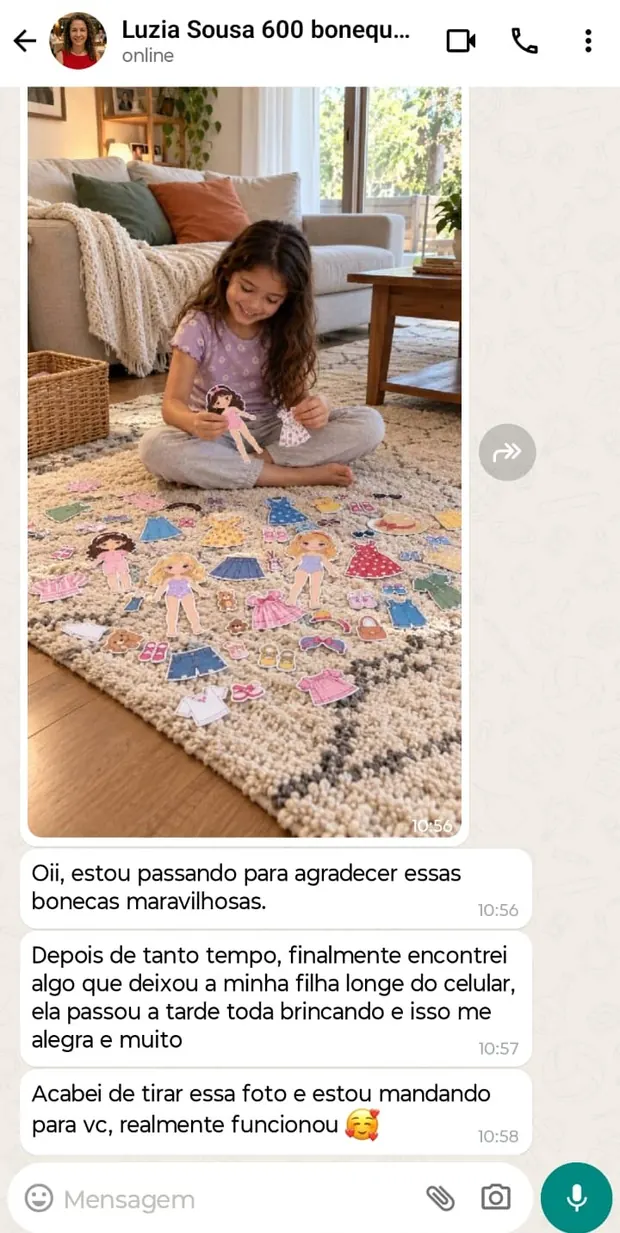 Conversa real de WhatsApp com Luzia Sousa